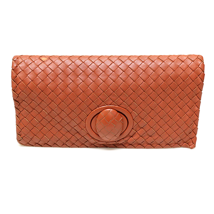 Bottega Veneta(보테가베네타) 274473 브릭 컬러 인트레치아토 나파 위빙 폴드오버 클러치