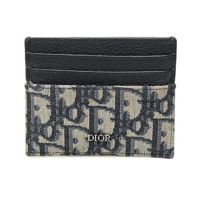 Dior(크리스챤디올) 2ESCH135YSE_05EU 베이지 블랙 오블리크 자가드 카드 지갑