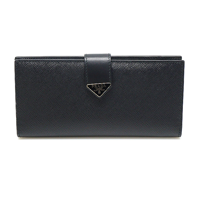 Prada(프라다) 1MV025 블랙 사피아노 금장 트라이앵글 로고 장지갑