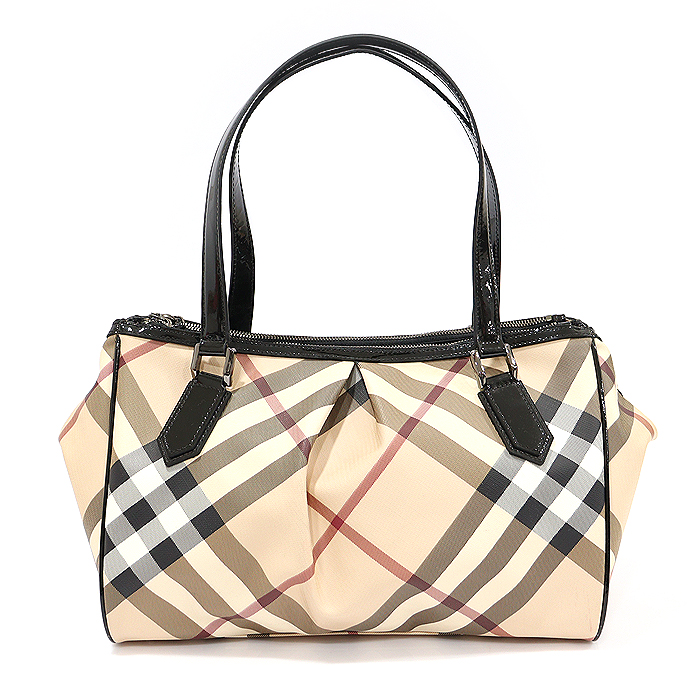 Burberry(버버리) 3775724 PVC 노바체크 블랙 페이던트 MELBURY 미듐 토트 숄더백