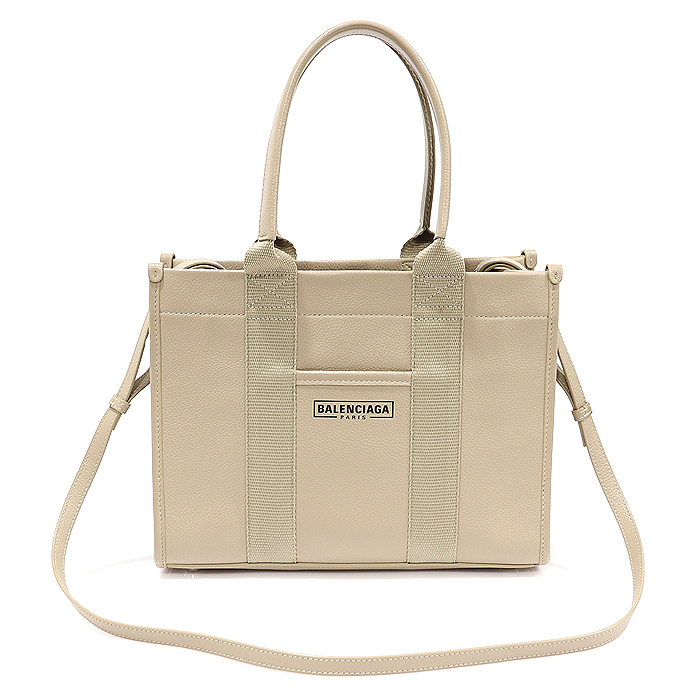 Balenciaga(발렌시아가) 671402 베이지 그레인 카프스킨 하드웨어 스몰 토트 2WAY