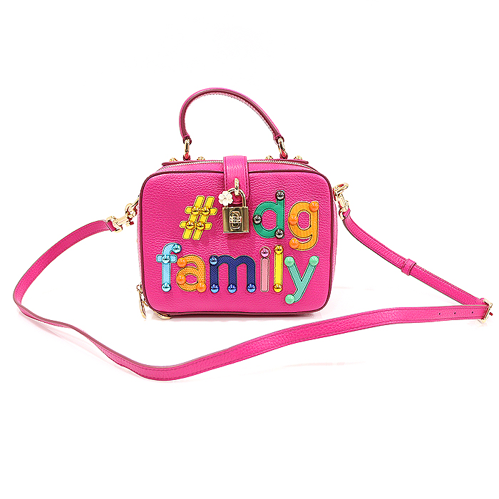 Dolce&amp;Gabbana(돌체앤가바나) BB5953 핑크 레더 스터드 패치워크 Treasure Box 스몰 베니티 2WAY