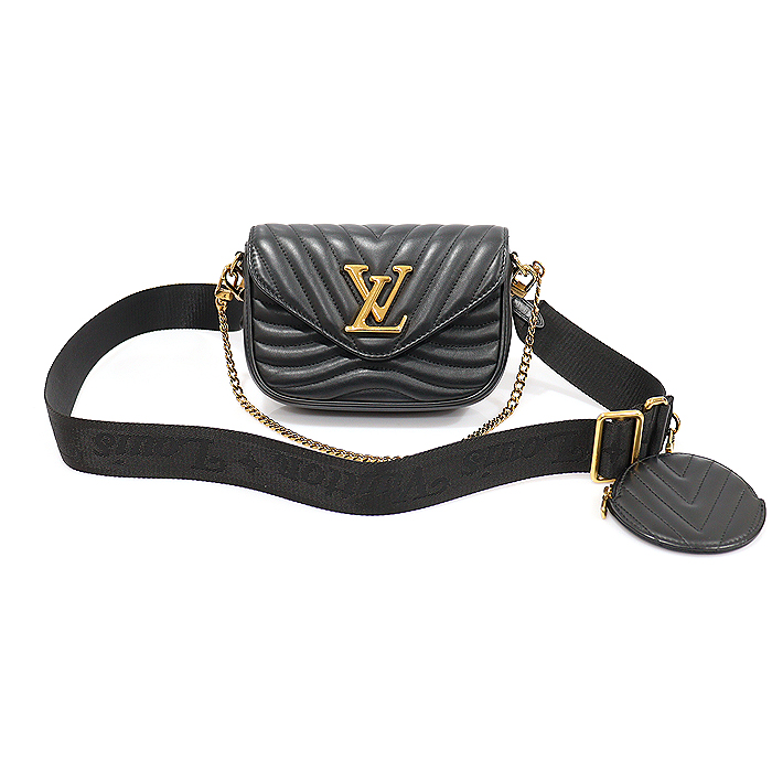 Louis Vuitton(루이비통) M56461 블랙 카프스킨 빈티지 골드 뉴 웨이브 멀티 포쉐트 크로스 2WAY