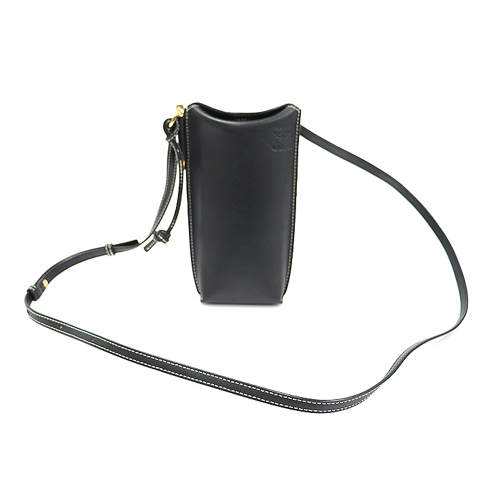 Loewe (Loewe) 109.30.Z42 Black Soft Capskin Gate Pocket Phone Pouch Mini Cross Bag