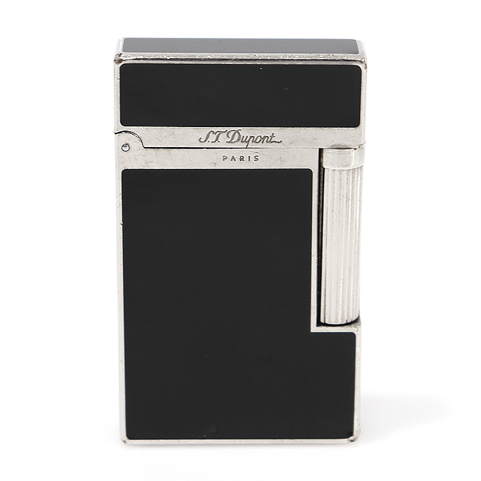 Dupont (Dupon) 16296 Black Color Lacquer Silver Line 2 Elegance Lighter