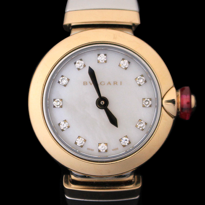 Bvlgari(불가리) 103048 18K 로즈골드 스틸 다이아 자개판 삐꼴라 루체아 여성 시계