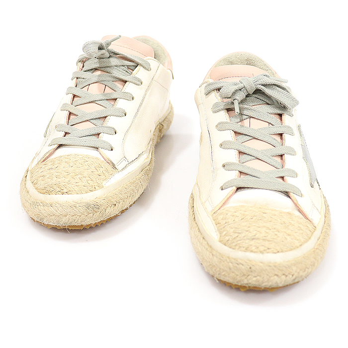 Golden Goose G34WS590.032 White Leather Pink Hill Tap Superstar Lapiato Women&#039;s Sneakers 36