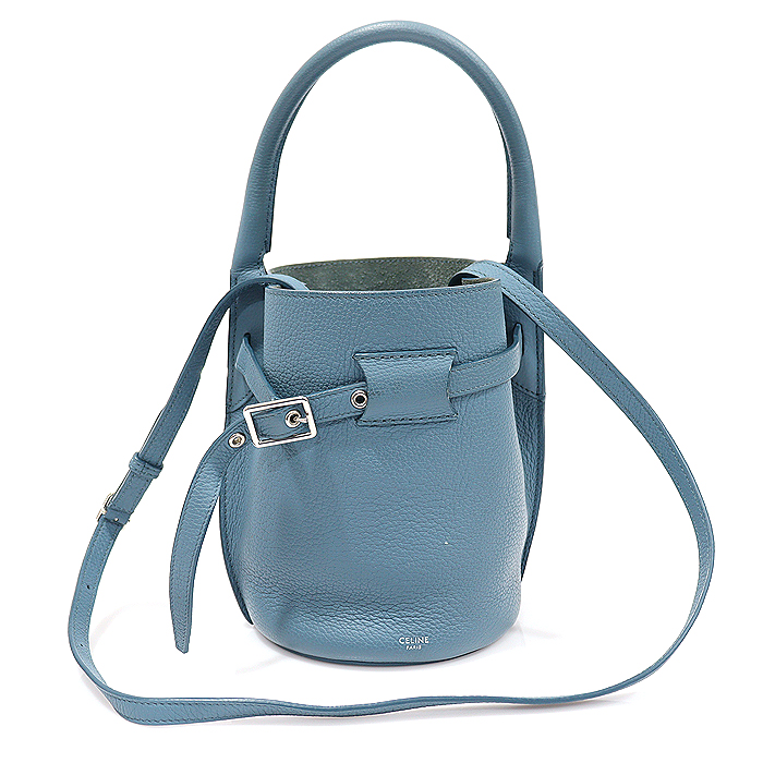 Celine 187243 Slate Blue Capskin Big Bag Nano Bucket Bag 2WAY