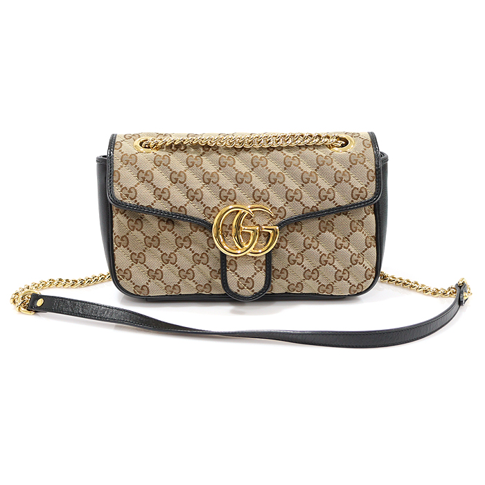 Gucci 443497 GG Logo Matlase Jacquard Gold Chain GG Mamon Small Shoulder Bag