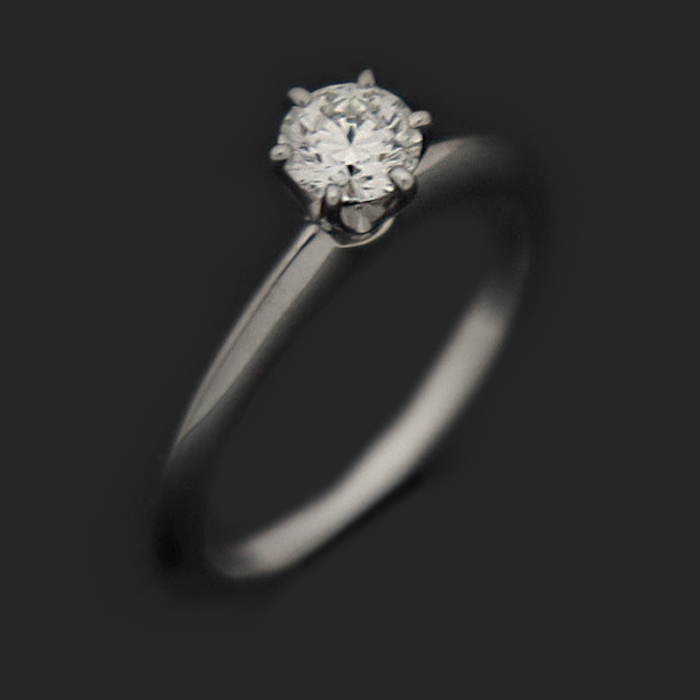 Tiffany&amp;Co PT950 Platinum 0.34 Carat Dia Tiffany™ Setting Wedding Ring Ring No. 8