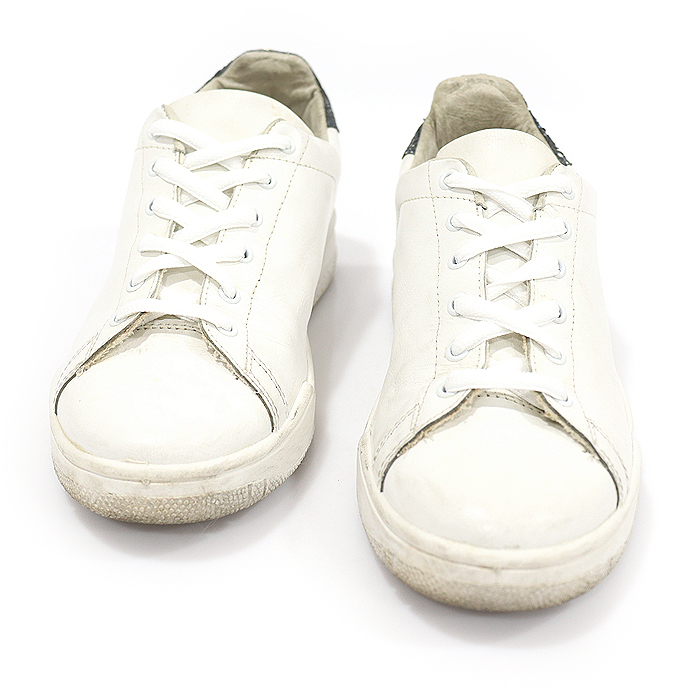 Chiara Ferragni (Kiaraferagni) White Leather Glitter Hill Tap ROGER Women&#039;s Sneakers 39
