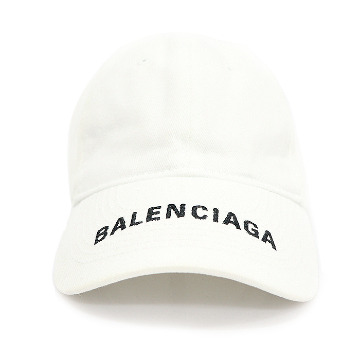Balenciaga (Valenciaga) 531588 White Cotton Logo Base Ball Cap Cap L
