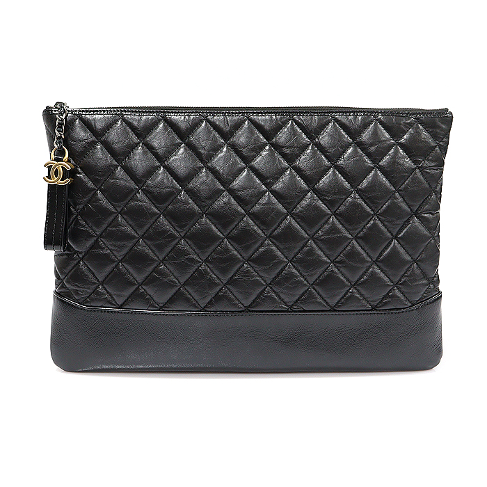Chanel A84288 Black Vintage Karpskin Gabriel Large Clutch Bag (No. 29)