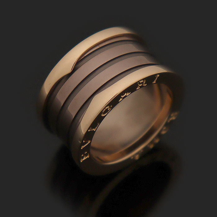Bvlgari (Bulgari) AN856887 18K Rose Gold Bronze Metal Non-Zero One 4-Band Ring No. 53