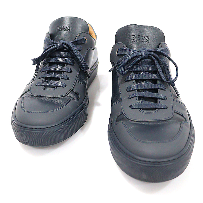 Hugo Boss 50419416 Navy Leather Tennis Trainer Men&#039;s Sneakers 43