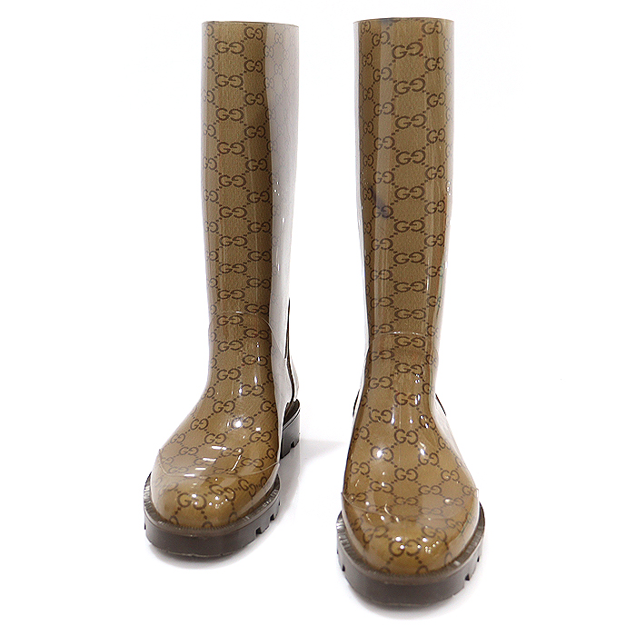 Gucci 248516 GG Logo Rubber Women&#039;s Rain Boots 39