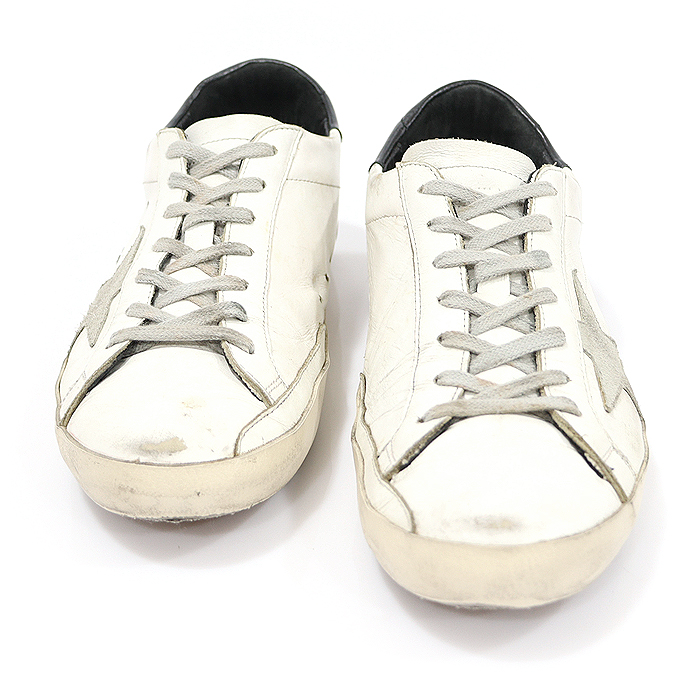 Golden Goose GMF00102 White Leather Black Hill Tap Superstar Men&#039;s Snickers 42
