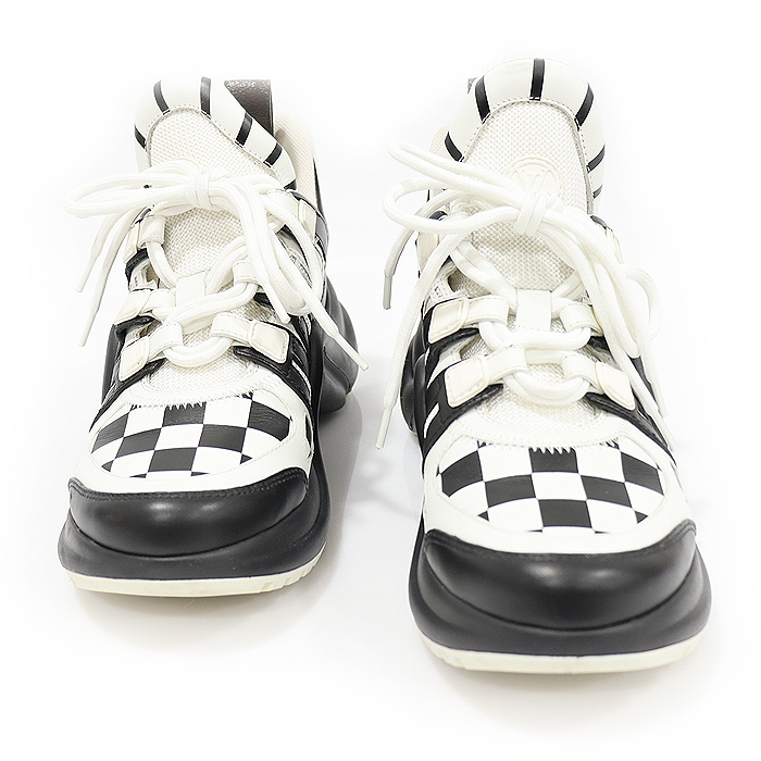 Louis Vuitton (Louis Vuitton) 1A67EC Black White Leather LV Archlight Women&#039;s Sneakers 36.5