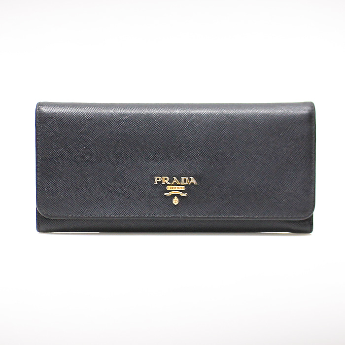 Prada(프라다) 1M1132 블랙 사피아노 금장 로고 장지갑