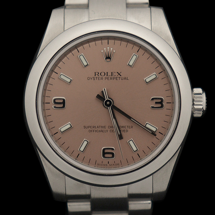 Rolex(로렉스) 177200 31MM 스틸 오토매틱 핑크판 오이스터 퍼페츄얼 31 여성 시계