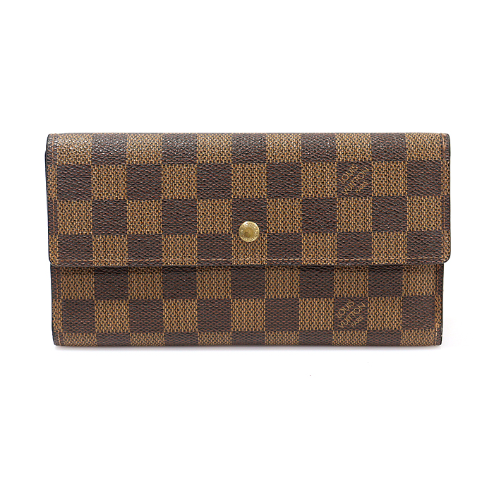Louis Vuitton(루이비통) N61215 다미에 에벤 캔버스 포트 트레소 인터네셔날 장지갑
