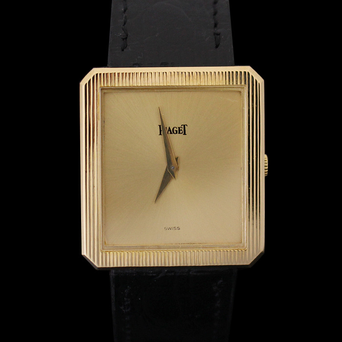 Piaget(피아제) 9154 18K 옐로우 골드 수동 프로토콜 가죽밴드 남여공용 시계