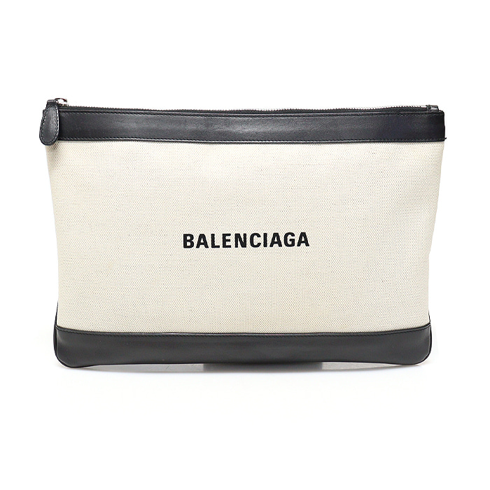 Balenciaga(발렌시아가) 420407 코튼 캔버스 네이비 클립 M 클러치