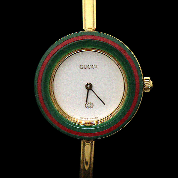 Gucci(구찌) 1100L 26MM 금장 쿼츠 베젤링 체인지 여성 팔찌 시계