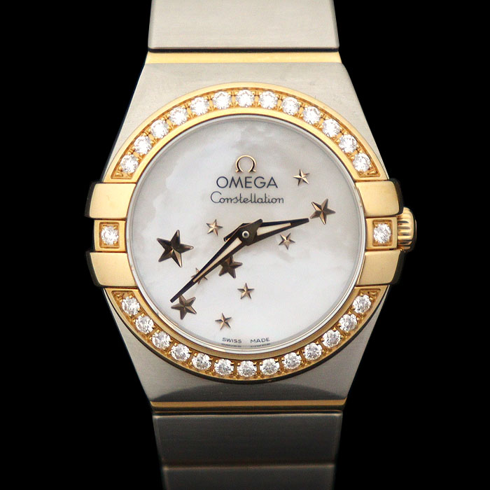 Omega(오메가) 123.25.24.60.05.002 24MM 18K 레드 골드 스틸 콤비 쿼츠 다이아 컨스틸레이션 여성 시계