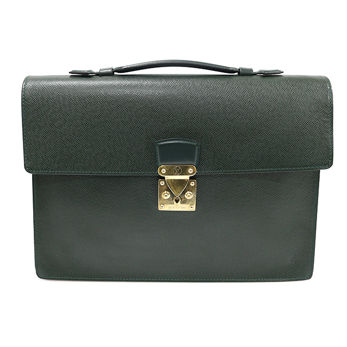 Louis Vuitton(루이비통) M30074 그린 타이가 레더 금장 세르비에 코라드 브리프케이스 서류가방