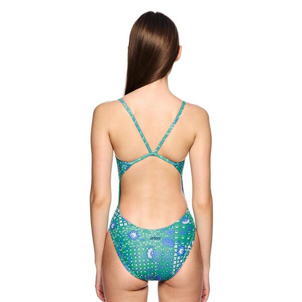 후그 여자 실내 수영복 로코코 에메랄드그린 하이컷 V-back WHA2169 디자인 수모 증정