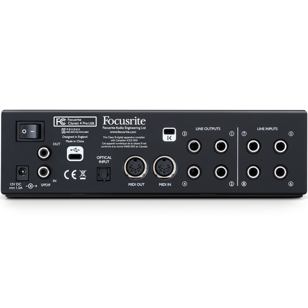 포커스라이트 Focusrite 클라렛 USB 시리즈 2Pre USB, 4Pre USB, 8Pre USB