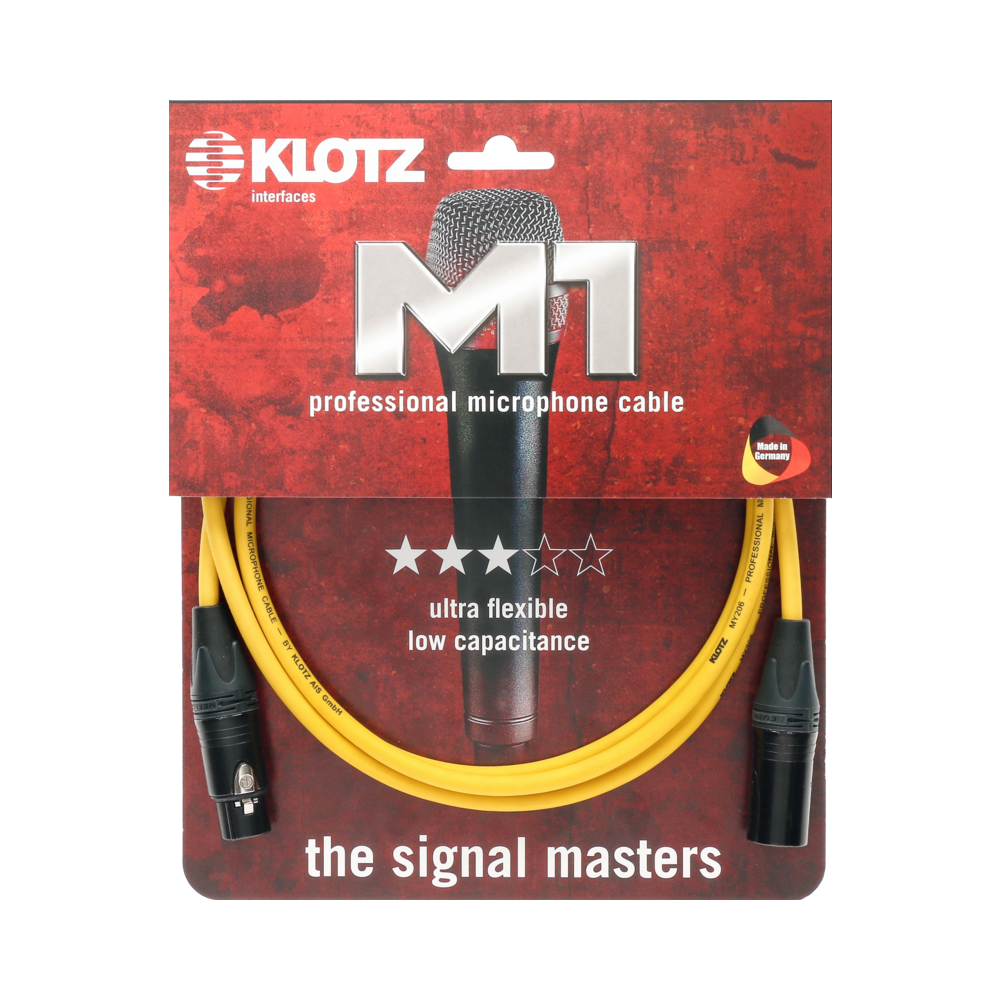 [KLOTZ] M1 PRIME XLR 마이크 케이블 옐로우 1m