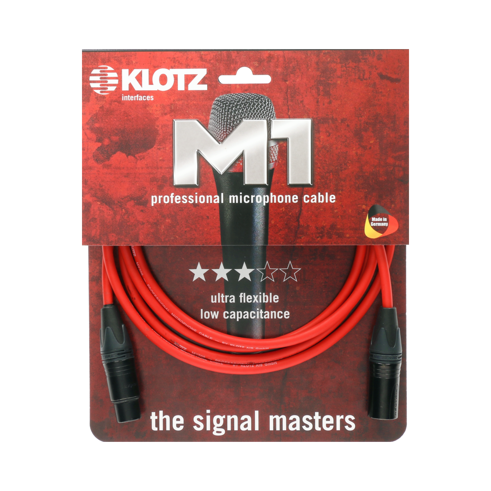 [KLOTZ] M1 PRIME XLR 마이크 케이블 레드 1m