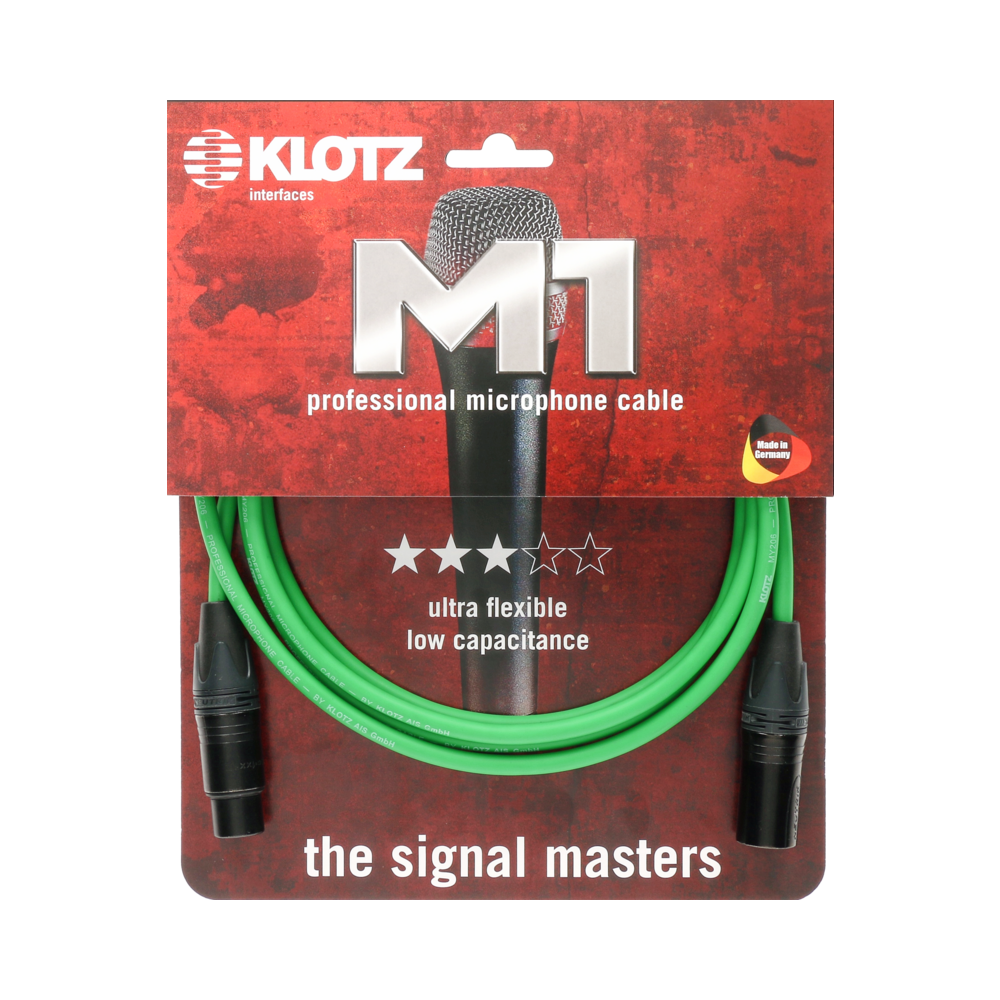 [KLOTZ] M1 PRIME XLR 마이크 케이블 그린 1m