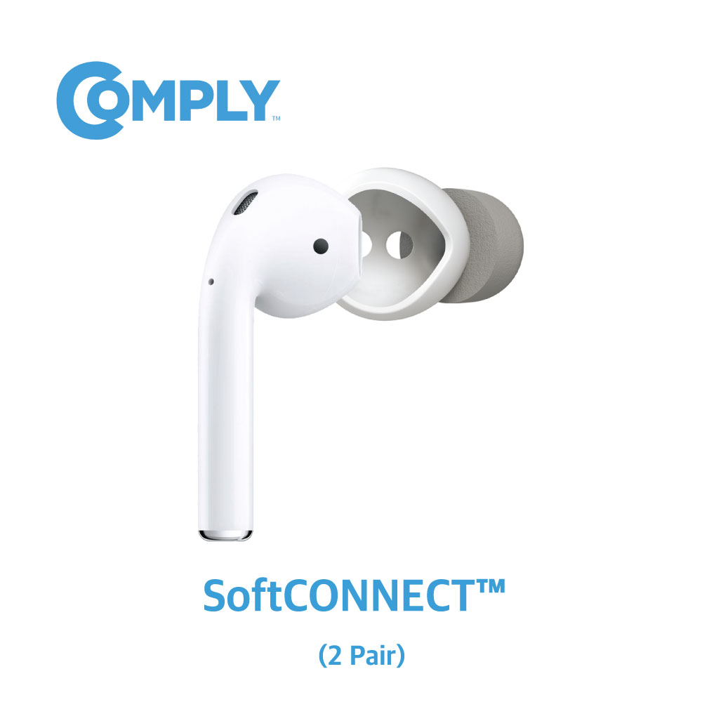 COMPLY 컴플라이 폼팁 SoftCONNECT 이어팁 소프트 커넥트 AirPods 1,2세대 / EarPods 에어팟 이어팟 전용 2쌍