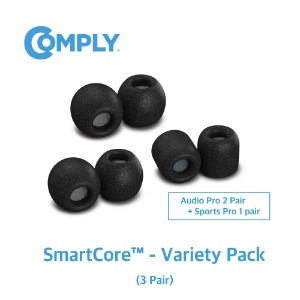 COMPLY 컴플라이 폼팁 SmartCore 이어팁 Variety Pack 버라이어티팩 (오디오 프로 2 + 스포츠 프로 1) 미디엄 3쌍