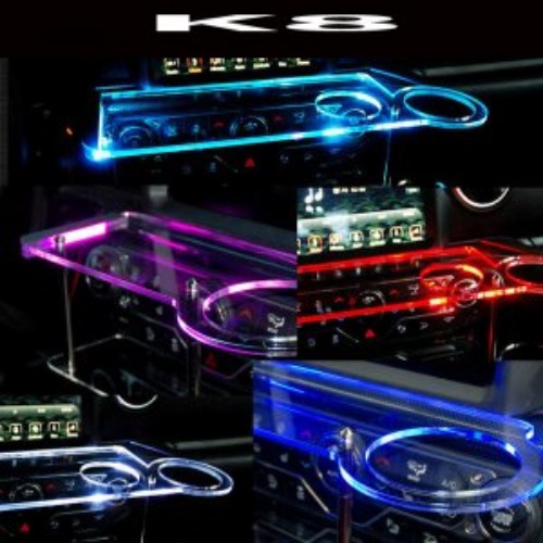 오토모듬 ArtX K8 USB 5V LED 2단 차량용 무중력테이블 컵홀더 식탁 자동차 선반 핸드폰 거치대 수납용품