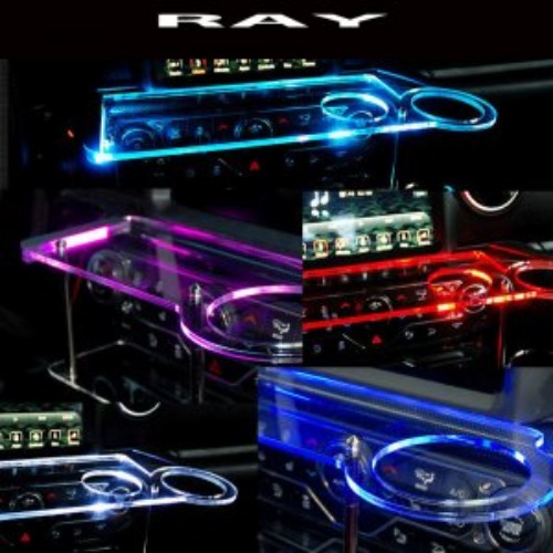 오토모듬 ArtX 레이(RAY) USB 5V LED 2단 차량용 무중력테이블 컵홀더 식탁 자동차 선반 핸드폰 거치대 수납용품