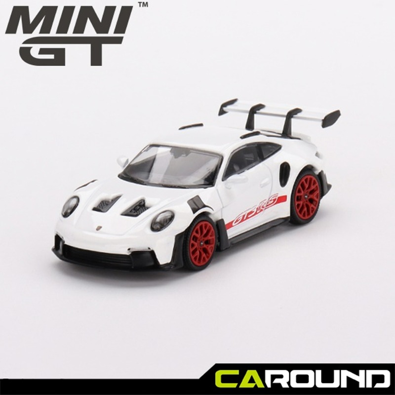 오토모듬 미니지티(630) 1:64 포르쉐 911 (992) GT3 RS - 화이트/레드 엑센트