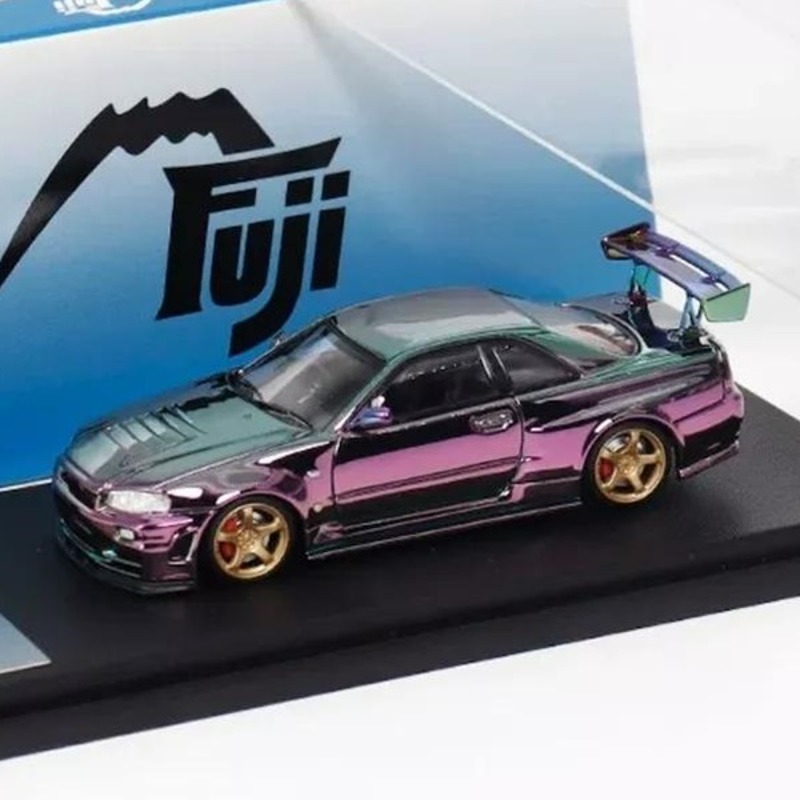 오토모듬 Fuji 1:64 닛산 스카이라인 GT- R (R34) Z-tune 그린 / 퍼플 매직