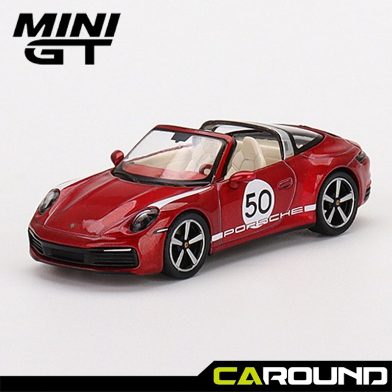 오토모듬 미니지티(461) 1:64 포르쉐 911 타르가 4S 헤리티지 디자인 에디션 - 체리 레드