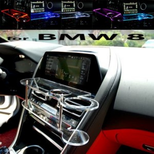 오토모듬 Artx BMW 8시리즈 그란쿠페 LED 센터 클리어 2단 차량용 무중력 테이블 컵홀더 스마트폰 핸드폰 거치대