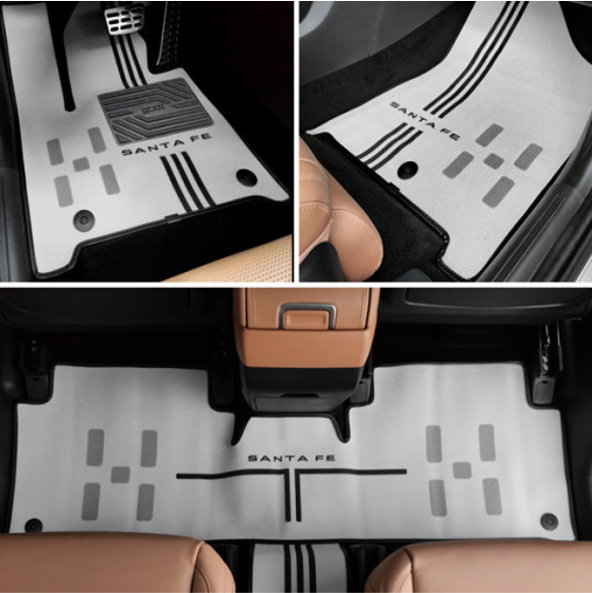오토모듬 아이칸 디 올뉴 싼타페 MX5 전용 엠블럼 로고 디자인 카매트 자동차 코일매트 1열+2열(가솔린/하이브리드)