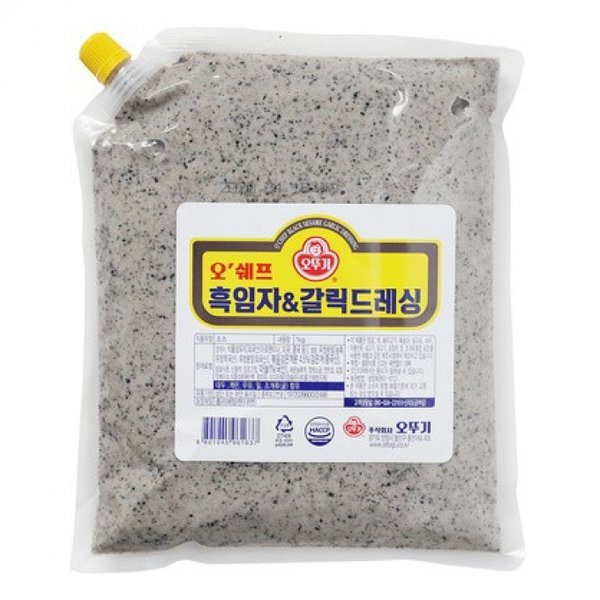 오뚜기 오쉐프 흑임자갈릭드레싱 1KG 샐러드 소스 대용량 업소용