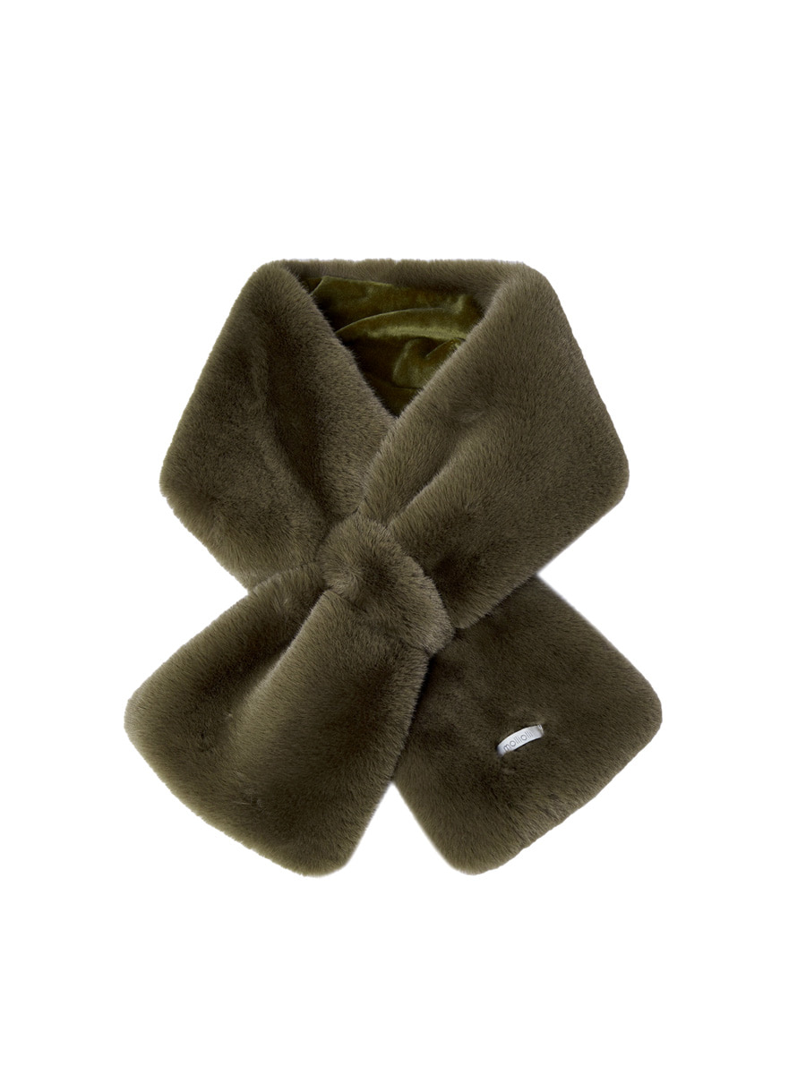 MOLLI RING fur muffler [olive]