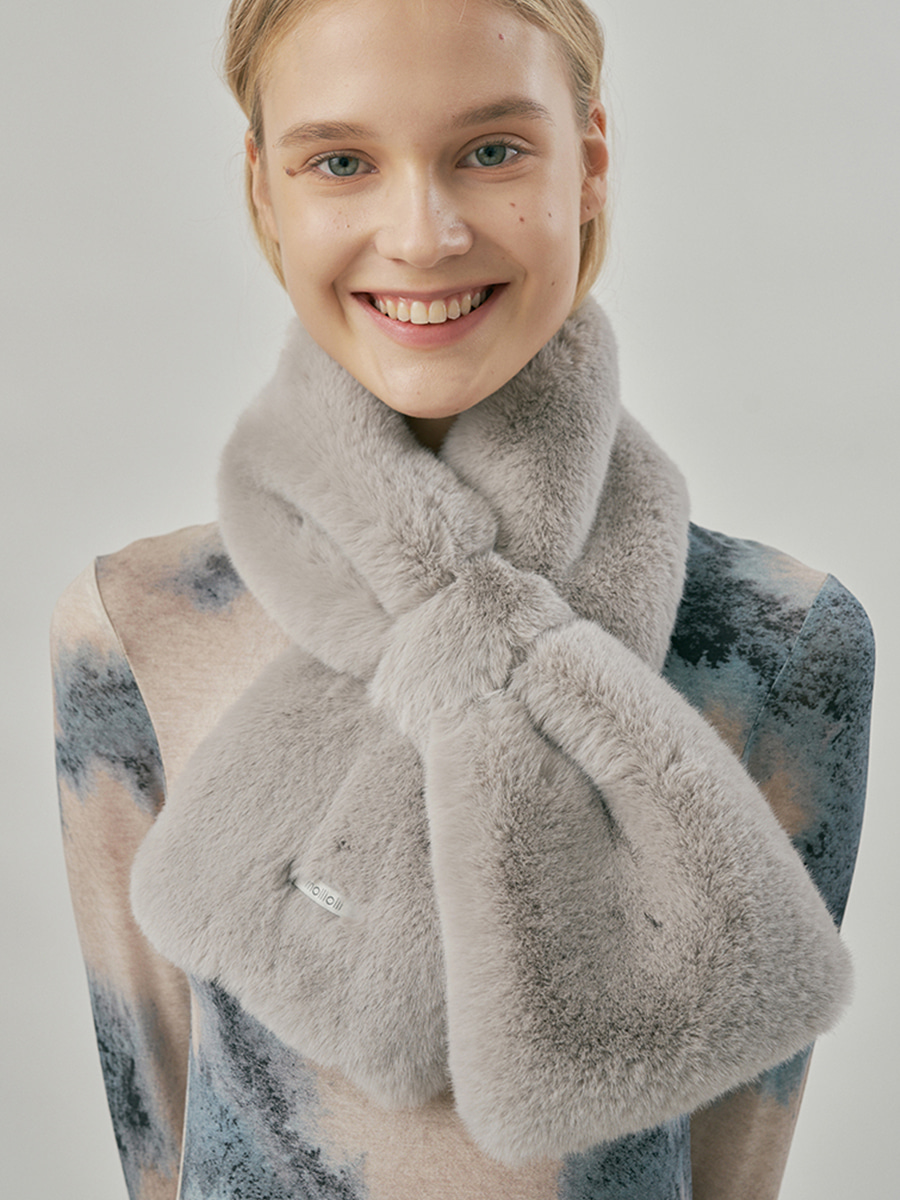 MOLLI RING fur muffler [lt.grey]