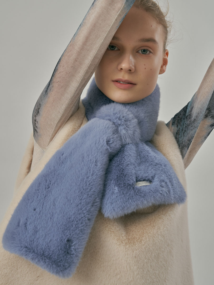 MOLLI RING fur muffler [sky blue]