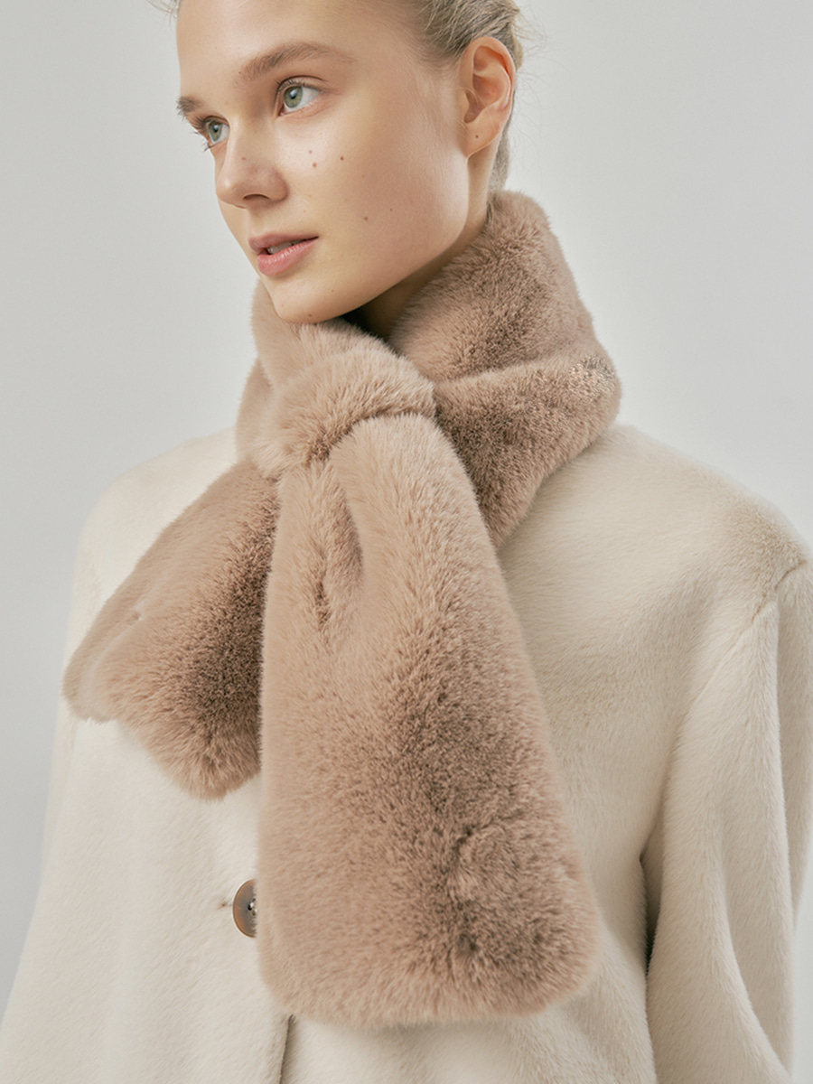 MOLLI RING fur muffler [beige]