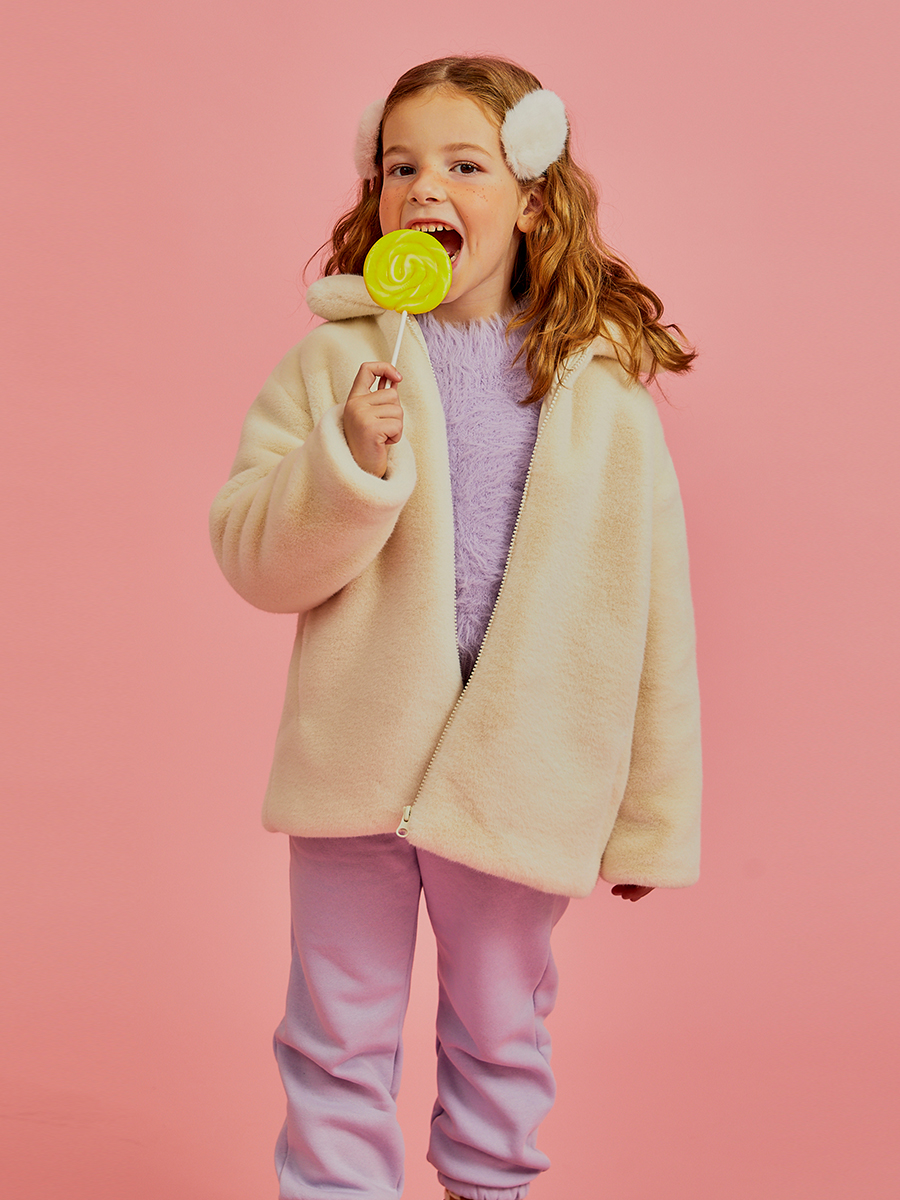 ECOLILI kids daily fur coat [ivory]